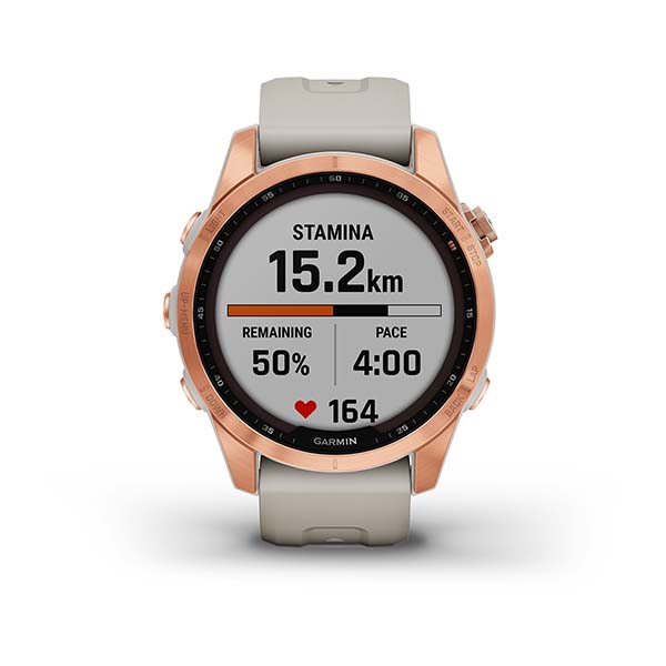 Spordikell fenix 7S Solar - Rose Gold Light Sand Band