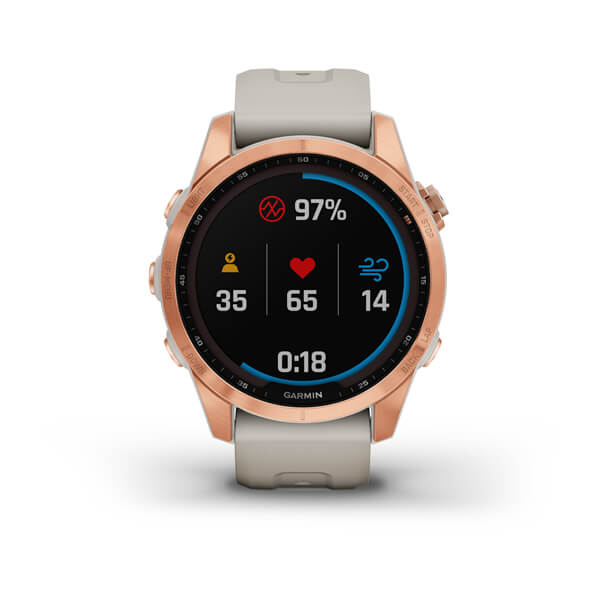 Spordikell fenix 7S Solar - Rose Gold Light Sand Band