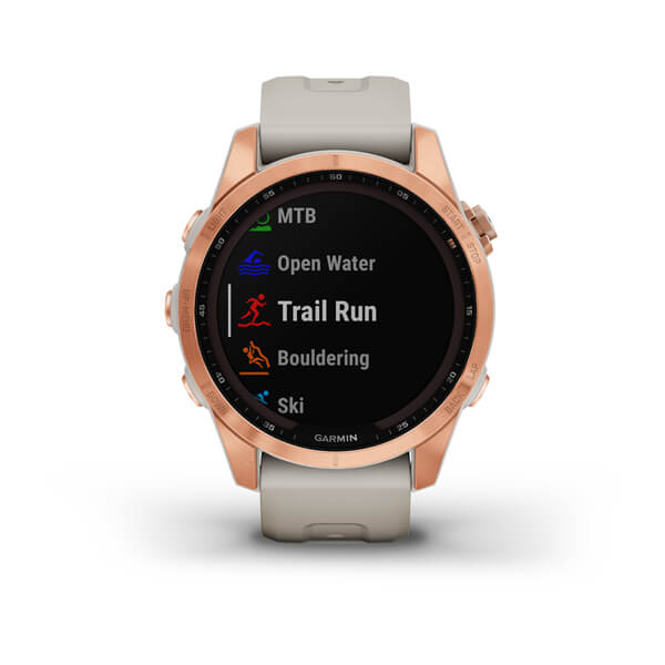 Spordikell fenix 7S Solar - Rose Gold Light Sand Band