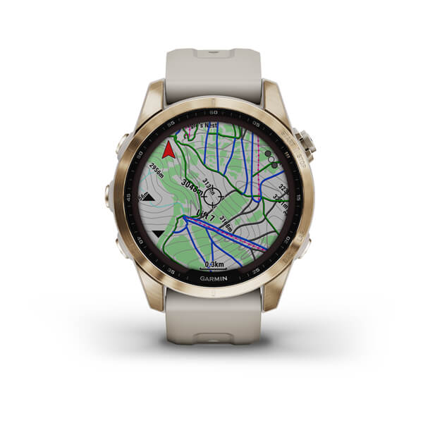 Spordikell fenix 7S Sapphire Solar - Cream Gold Ti Cream Heathered Nylon Band