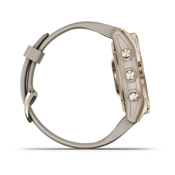 Spordikell fenix 7S Sapphire Solar - Cream Gold Ti Cream Heathered Nylon Band