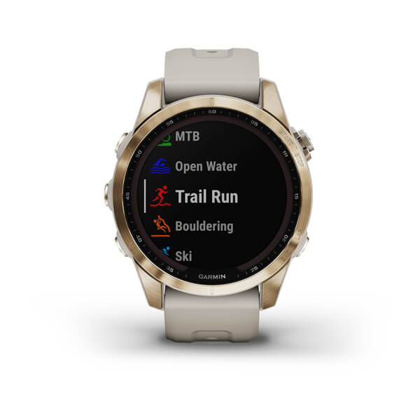 Spordikell fenix 7S Sapphire Solar - Cream Gold Ti Cream Heathered Nylon Band