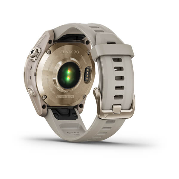 Spordikell fenix 7S Sapphire Solar - Cream Gold Ti Cream Heathered Nylon Band