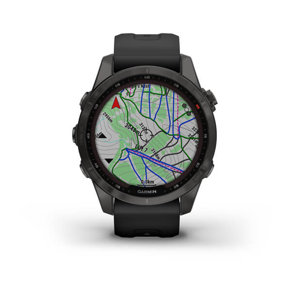Spordikell fenix 7S Sapphire Solar - Carbon Gray DLC Ti Black Band