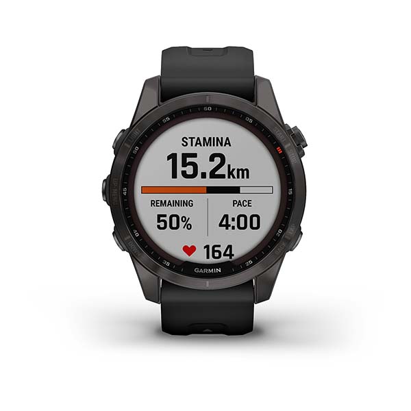 Spordikell fenix 7S Sapphire Solar - Carbon Gray DLC Ti Black Band