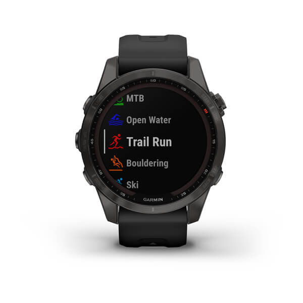 Spordikell fenix 7S Sapphire Solar - Carbon Gray DLC Ti Black Band