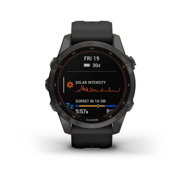 Spordikell fenix 7S Sapphire Solar - Carbon Gray DLC Ti Black Band