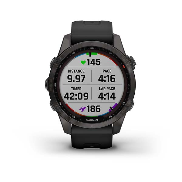 Spordikell fenix 7S Sapphire Solar - Carbon Gray DLC Ti Black Band