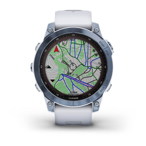 Spordikell fenix 7 Sapphire Solar - Mineral Blue DLC Ti Whitestone Band