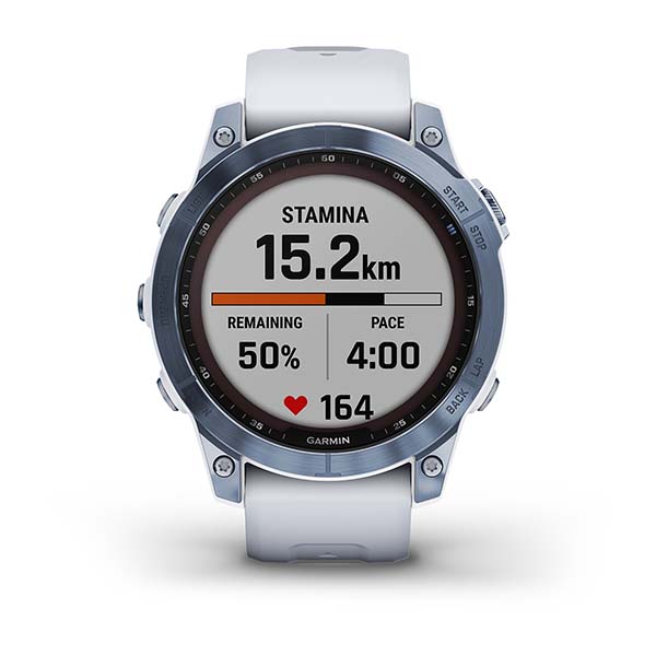Spordikell fenix 7 Sapphire Solar - Mineral Blue DLC Ti Whitestone Band