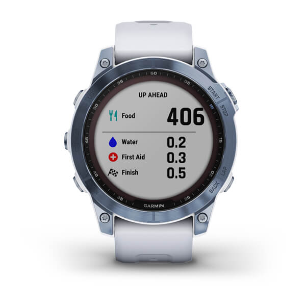 Spordikell fenix 7 Sapphire Solar - Mineral Blue DLC Ti Whitestone Band