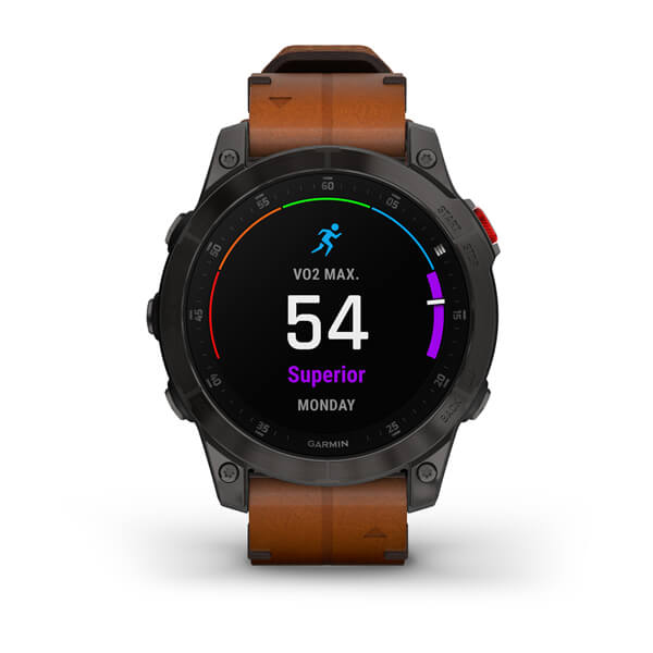 Spordikell epix (Gen 2) Sapphire - Black Titanium Chestnut Leather
