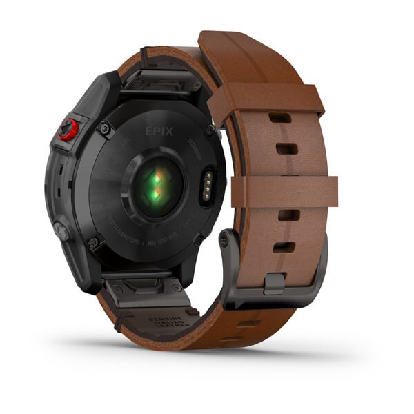 Spordikell epix (Gen 2) Sapphire - Black Titanium Chestnut Leather