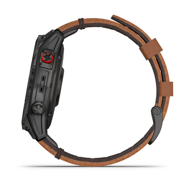 Spordikell epix (Gen 2) Sapphire - Black Titanium Chestnut Leather