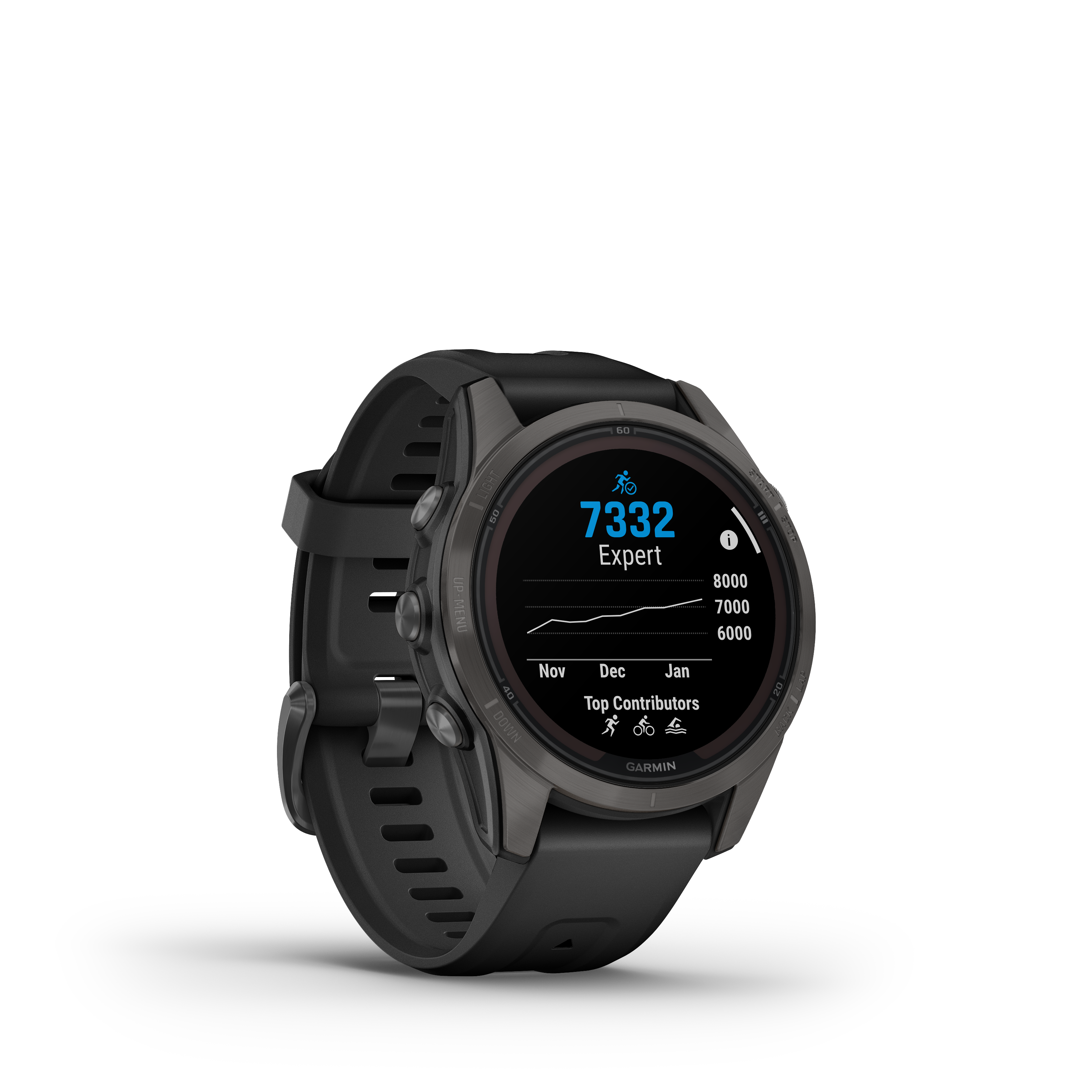 Spordikell fenix 7S PRO Solar Sapphire - Ti Carbon Gray