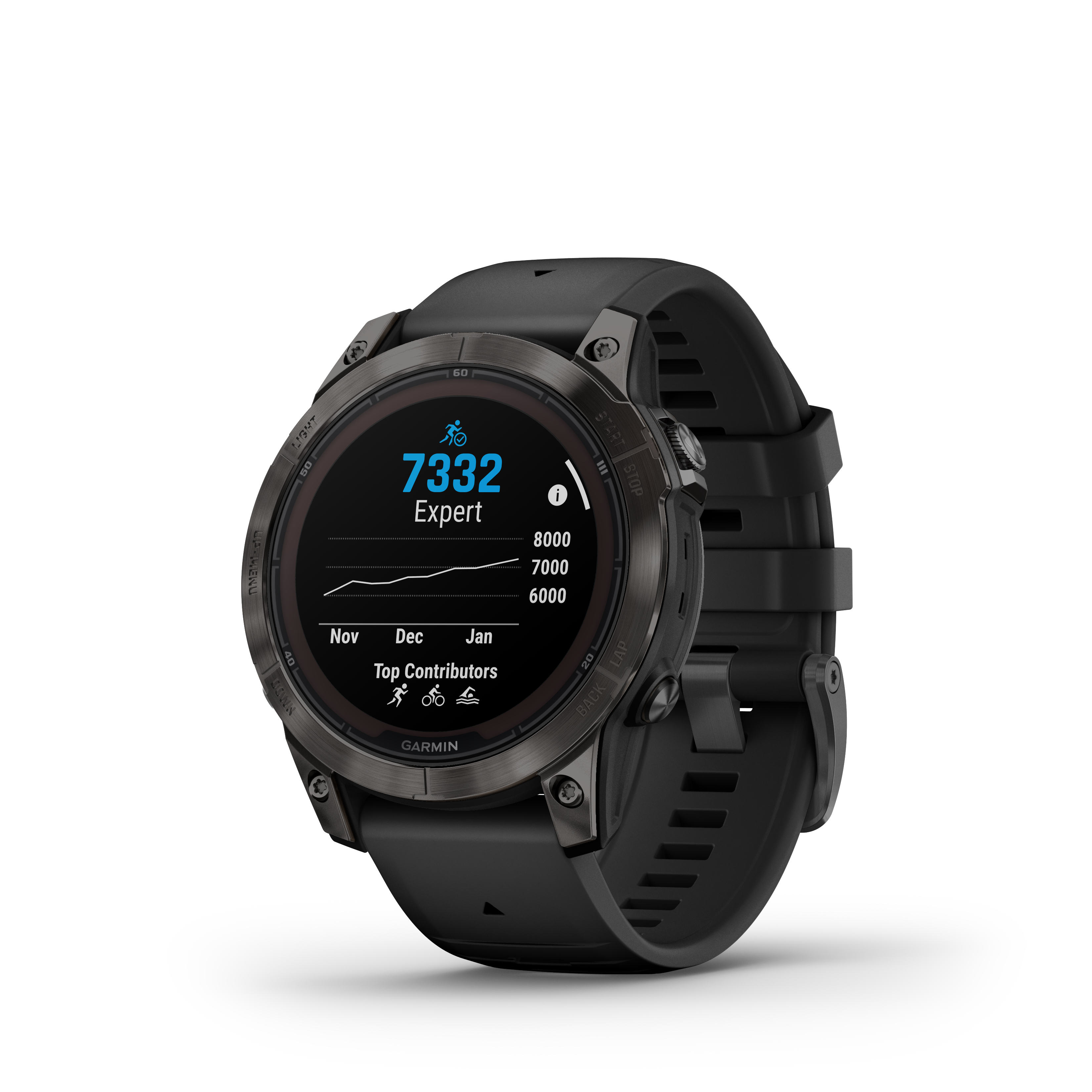 Spordikell fenix 7 PRO Solar Sapphire - Carbon Gray TLC Ti Black