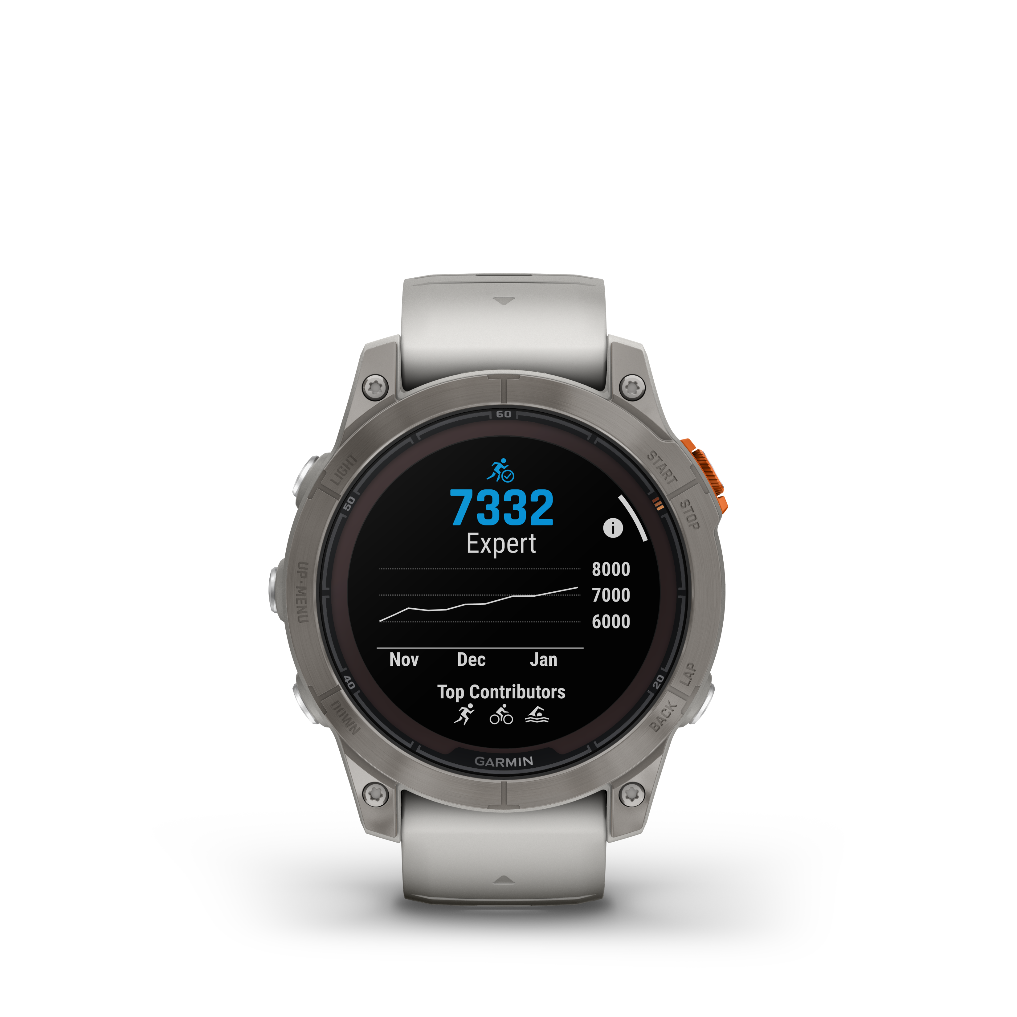 Spordikell fenix 7 PRO Solar Sapphire - Fog Gray Ti Ember Orange