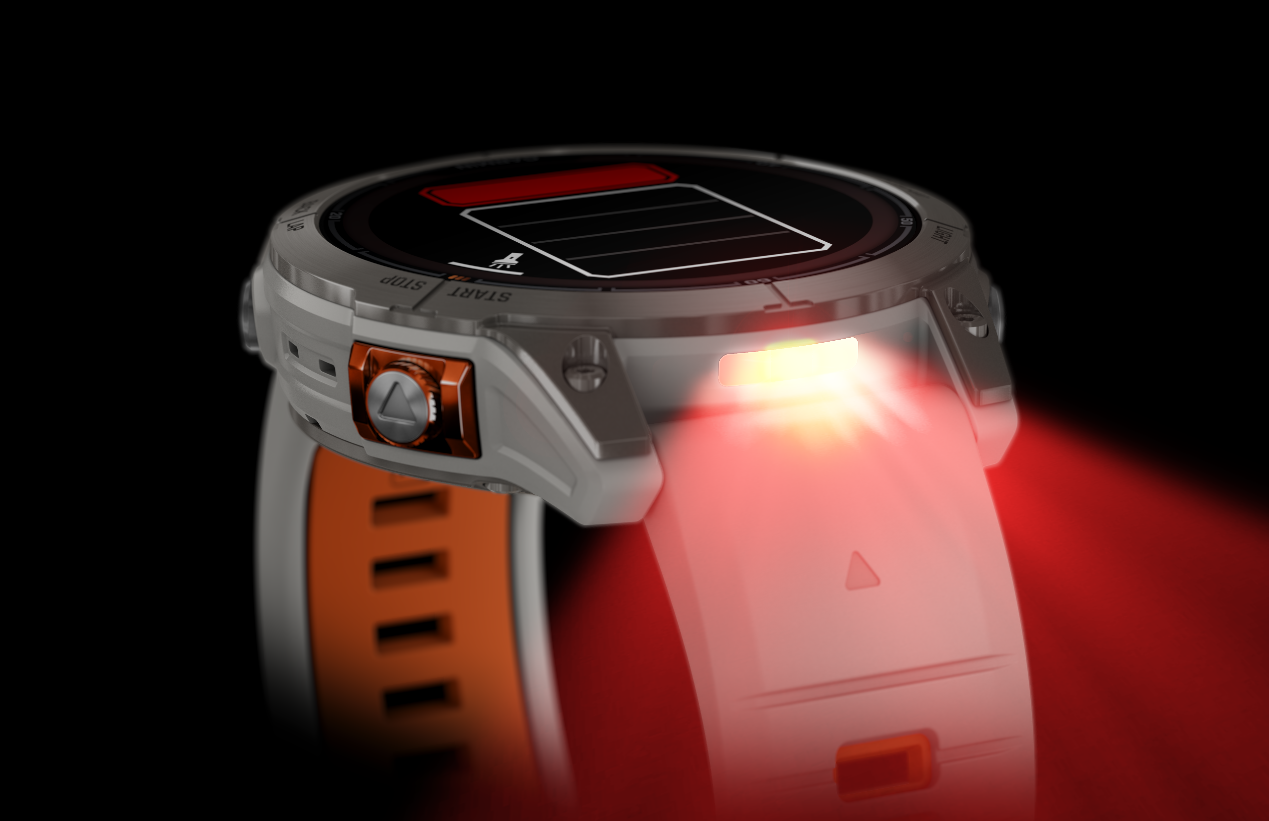 Spordikell fenix 7 PRO Solar Sapphire - Fog Gray Ti Ember Orange