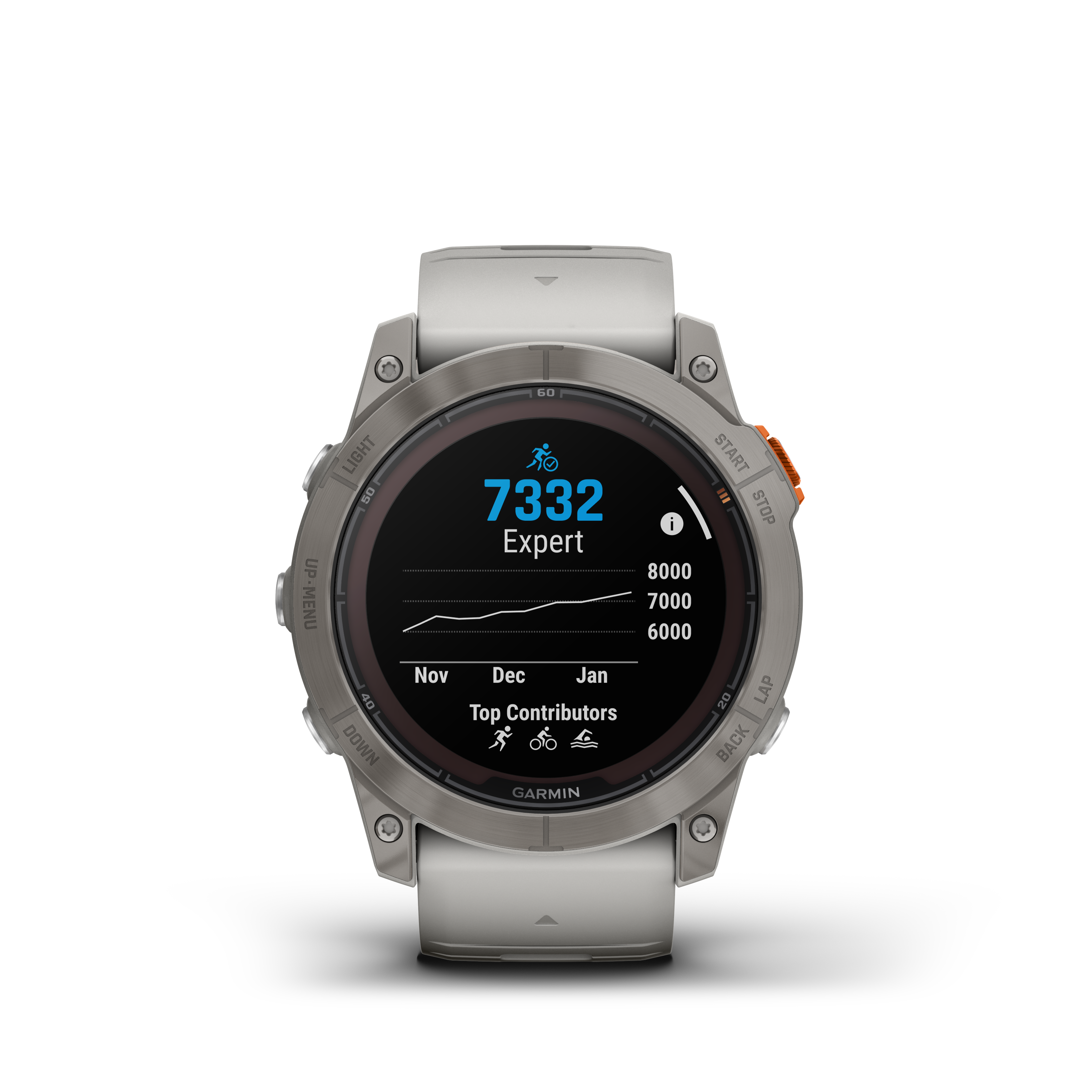 Spordikell fenix 7X PRO Solar Sapphire - Fog Gray Ti Ember Orange