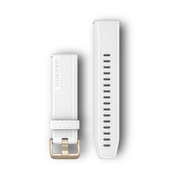 Quick Release silikoon kellarihmad (20mm) White/Light Gold 125-186 mm