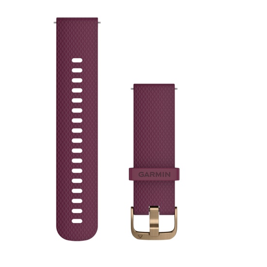 Quick Release silikoon kellarihmad (20mm) Berry/Light Gold 107-191 mm