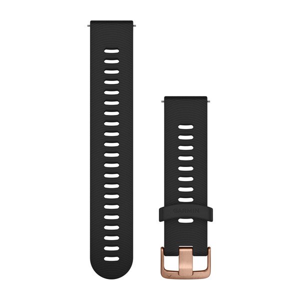 Quick Release silikoon kellarihmad (20mm) Black/RoseGold 107-196 mm