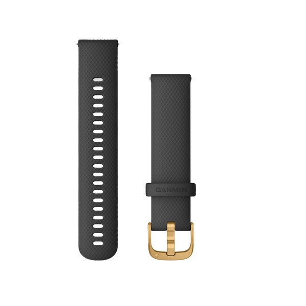 Quick Release silikoon kellarihmad (20mm) Black/Gold 125-218 mm