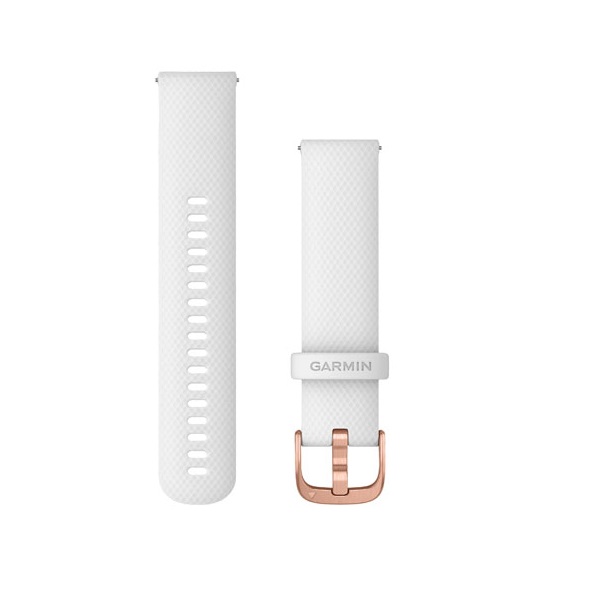 Quick Release silikoon kellarihmad (20mm) White/Rose Gold 125-218 mm