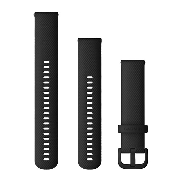 Quick Release silikoon kellarihmad (20mm) Black 125-190 mm (SQ)