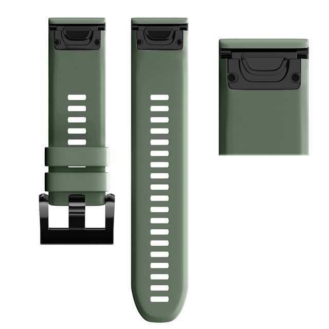 Kiirkinnitusega kellarihmad 22 Silikoon - ArmyGreen