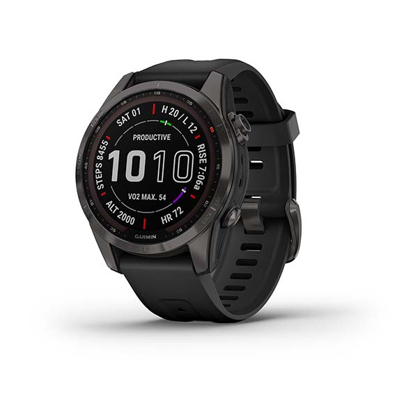 Spordikell fenix 7S Sapphire Solar - Carbon Gray DLC Ti Black Band