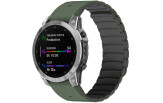 Kiirkinnitusega kellarihmad 22mm Magnetiga silikoon - tumeroheline / must
