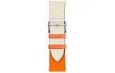 Kunstnahast kellarihm Apple watch Valge/Oranž 38/40/41