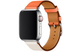 Kahevärviline kunstnahast kellarihm Apple watch 38/40/41mm, Valge/Oranž Valge/Oranž 38/40/41