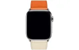 Kunstnahast kellarihm Apple watch Valge/Oranž 38/40/41