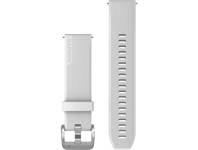 Quick Release silikoon kellarihmad (20mm) White/Silver - 126-203 mm