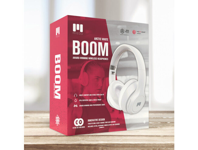 MIIEGO BOOM bluetooth kõrvaklapid Valge
