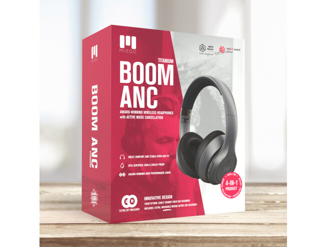 MIIEGO BOOM ANC bluetooth kõrvaklapid Titanium