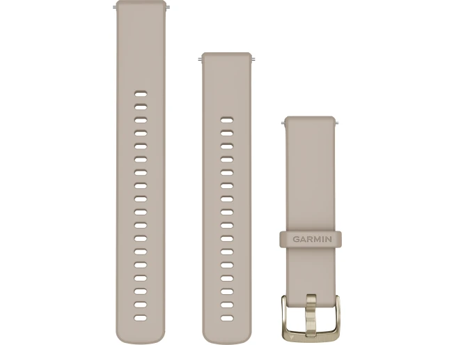 Quick Release kellarihmad (18mm) Silikoon - French Gray/soft gold