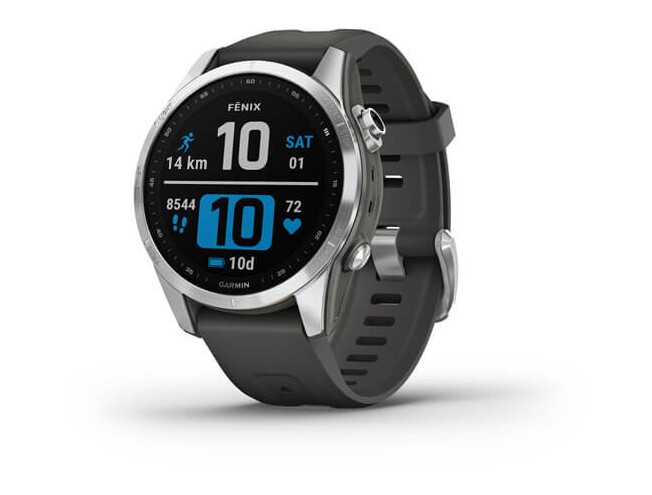Spordikell Garmin fenix 7S Silver with Graphite Band Standard - Silver with Graphite Band