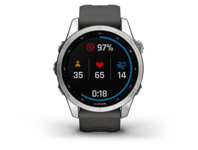 Spordikell Garmin fenix 7S Silver with Graphite Band Standard - Silver with Graphite Band