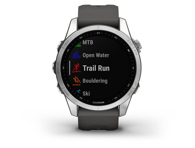 Spordikell Garmin fenix 7S Silver with Graphite Band Standard - Silver with Graphite Band