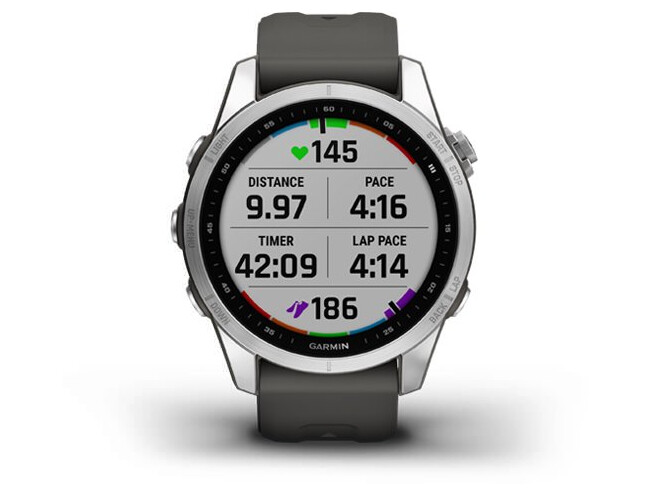 Spordikell Garmin fenix 7S Silver with Graphite Band Standard - Silver with Graphite Band