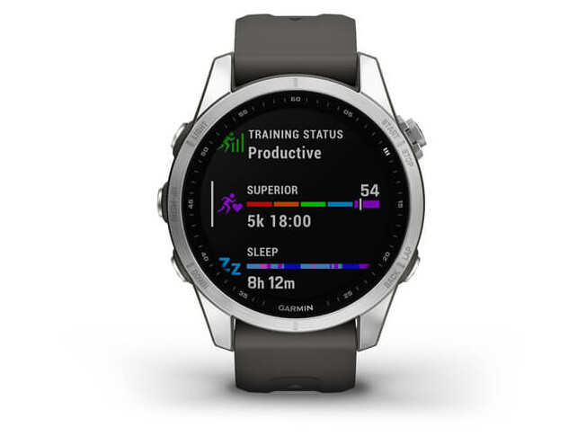 Spordikell Garmin fenix 7S Silver with Graphite Band Standard - Silver with Graphite Band