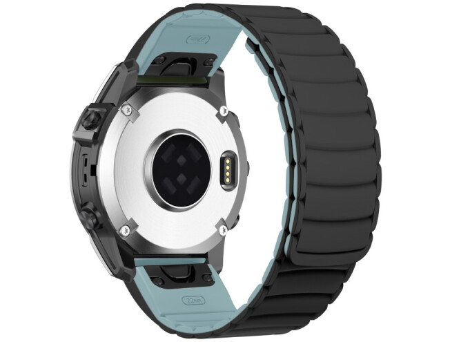 Kiirkinnitusega kellarihmad 26mm Magnetiga silikoon - must / helesinine