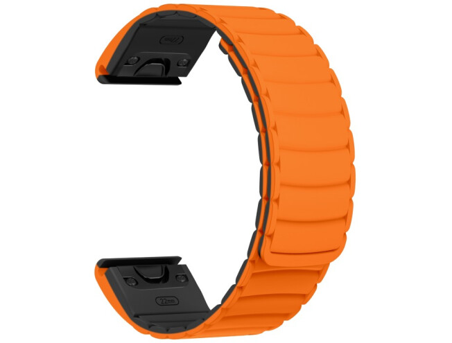 Kiirkinnitusega kellarihmad 22mm Magnetiga silikoon - oranž / must