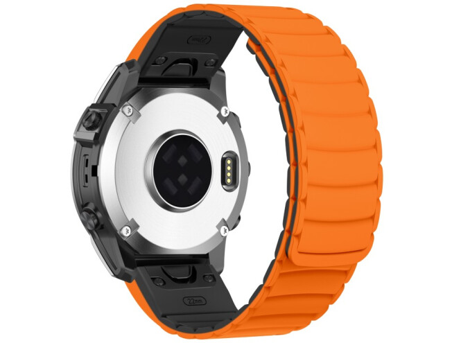Kiirkinnitusega kellarihmad 22mm Magnetiga silikoon - oranž / must