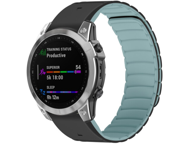 Kiirkinnitusega kellarihmad 22mm Magnetiga silikoon - must / helesinine