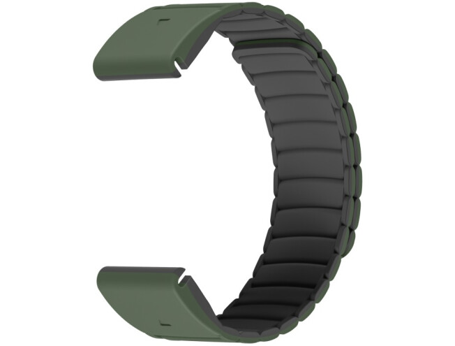 Kiirkinnitusega kellarihmad 22mm Magnetiga silikoon - tumeroheline / must