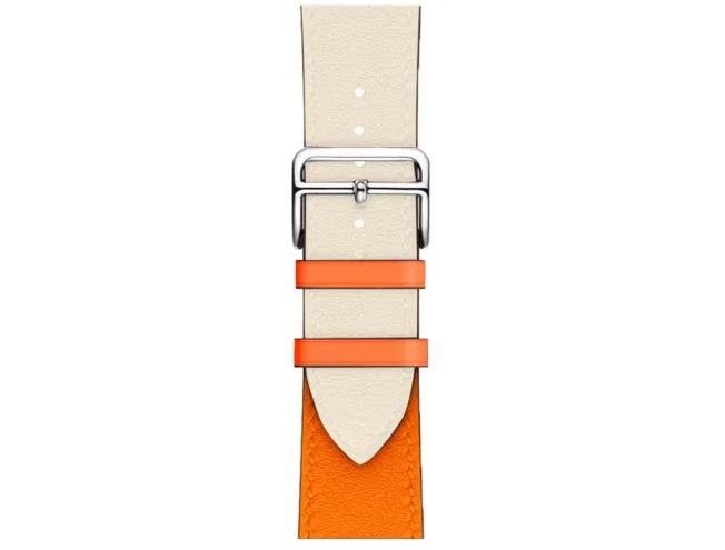 Kunstnahast kellarihm Apple watch Valge/Oranž 38/40/41
